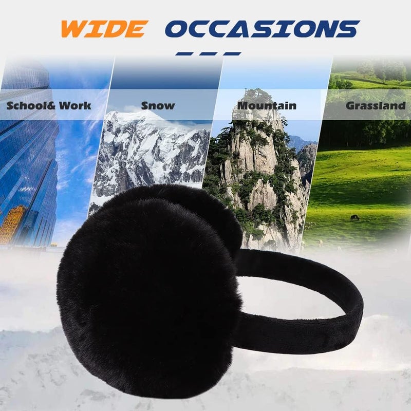 Peecabe Winter Women Earmuffs Faux Fur Girls Ear muffs Warm Unisex Kids Ear Covers Foldable Outdoor Boy Ear Warmers for Women - Image 5